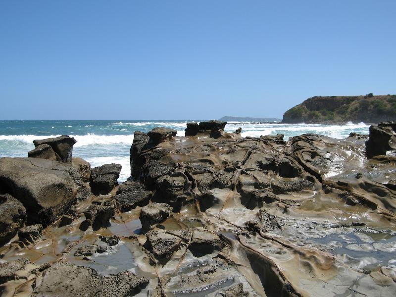 Kilcunda - Shelley Beach, west of town centre: View west from rock platform on beach