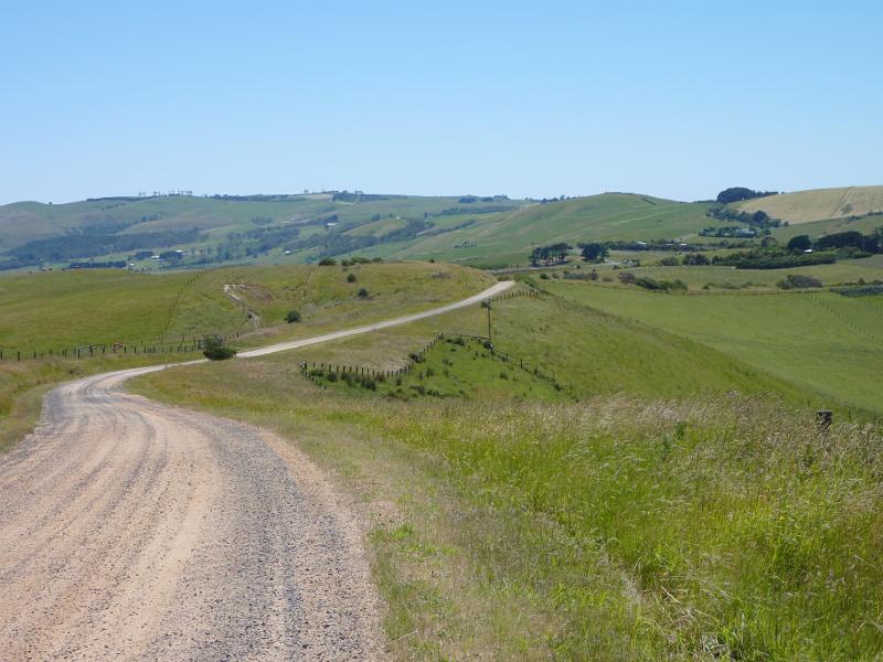 Kilcunda - Scenery along Kilcunda Ridge Road: North-easterly view along Kilcunda Ridge Rd, 4 km from Bass Hwy
