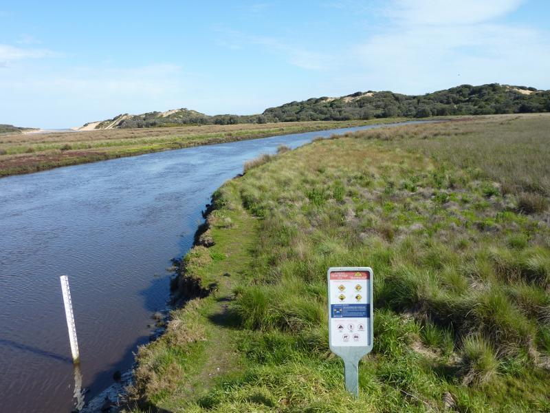 Kilcunda - Mouth Of Powlett Road: View south-west along Powlett River from bridge
