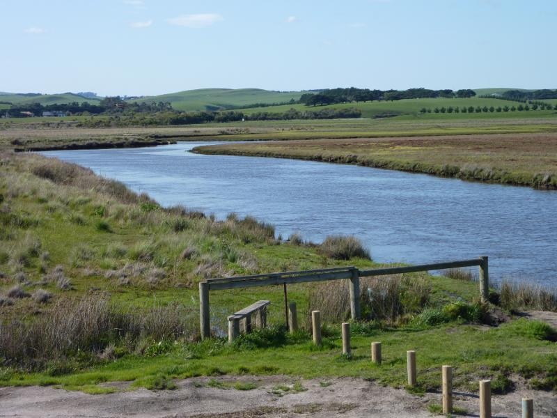 Kilcunda - Mouth Of Powlett Road: View north-east along Powlett River from bridge