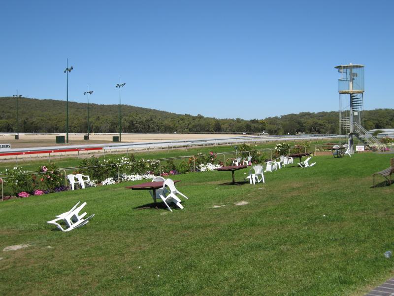 Kilmore - Racecourse, East Street: View south along race track from pavillion