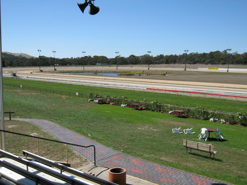 Kilmore - Racecourse, East Street: View north along race track from pavillion