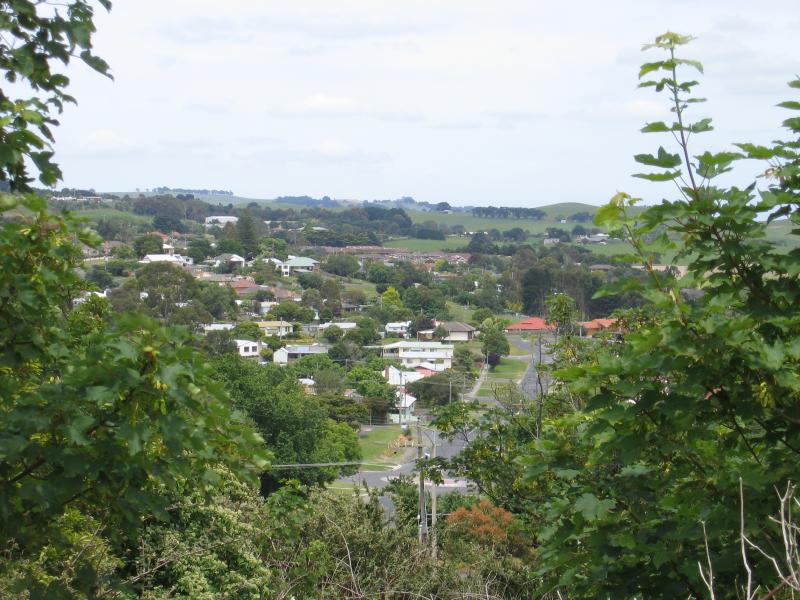 Korumburra - Around town: View south-west across residential areas from Station Street near Wills St