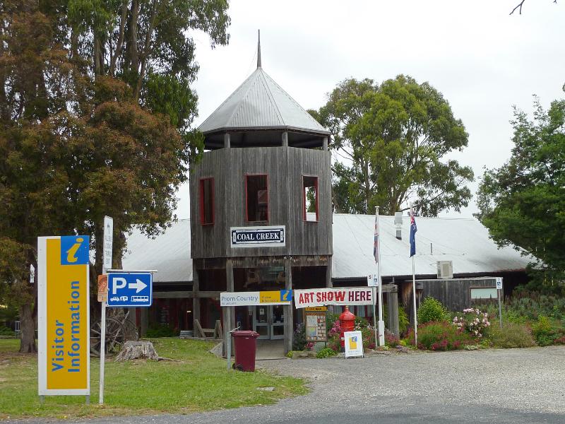 Korumburra - Coal Creek Heritage Village, Silkstone Road: Entrance to Coal Creek Heritage Village and Prom Country Visitor Information Centre