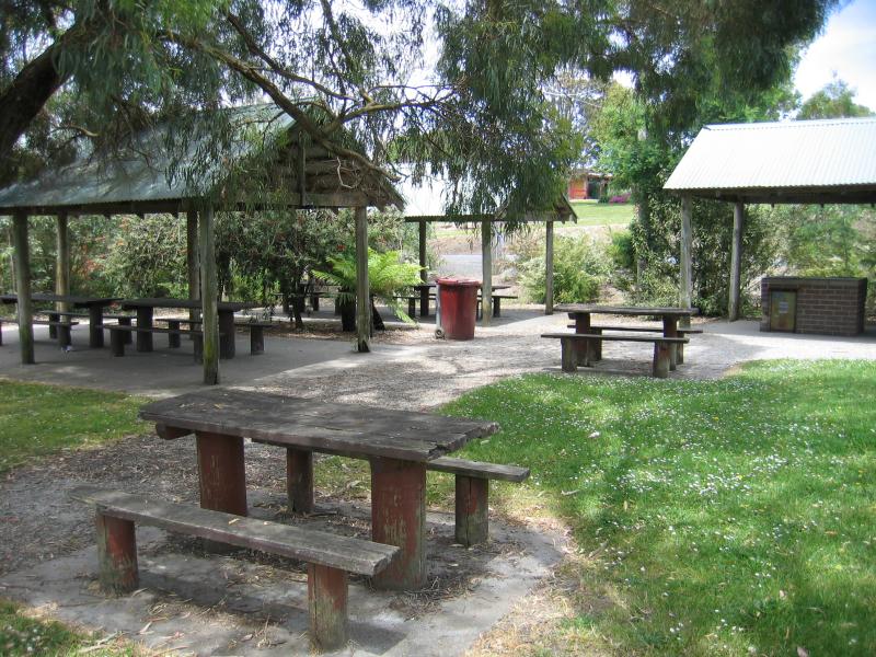 Korumburra - Coal Creek Heritage Village, Silkstone Road - BBQ shelters and picnic area, next to car park at entrance