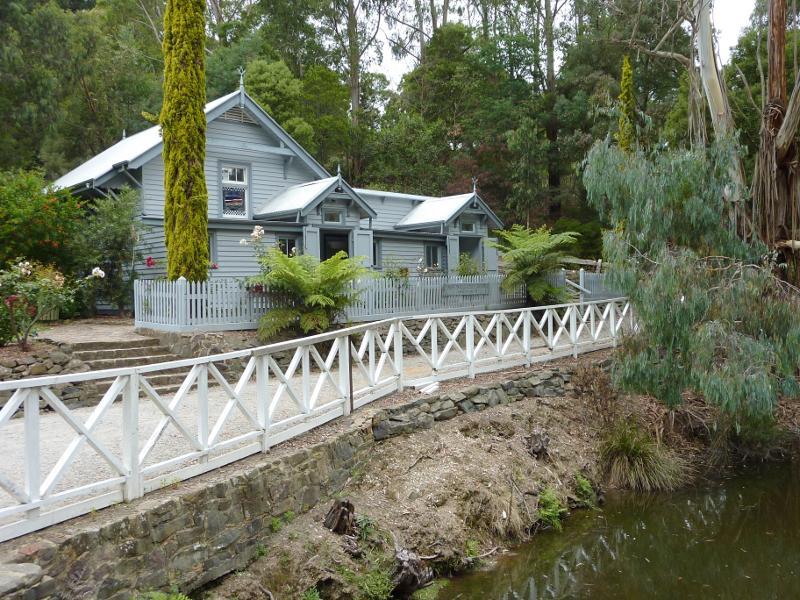 Korumburra - Coal Creek Heritage Village, Silkstone Road: Masonic Lodge fronting lake