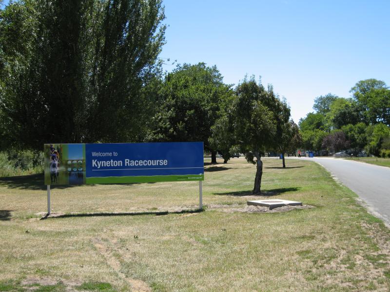 Kyneton - Around Kyneton: Entrance to Kyneton Racecourse, Campaspe Pl