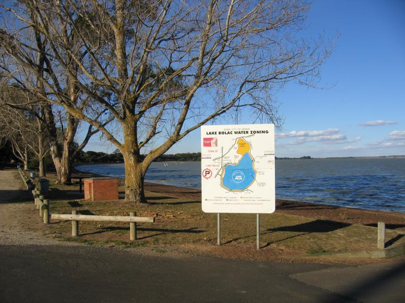 Lake Bolac - Lake Bolac, Frontage Road area: View north-east along lake shore at boat ramp near boat house