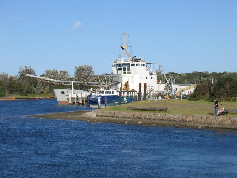 Lakes Entrance - Bullock Island: View east to Bullock Island from bridge