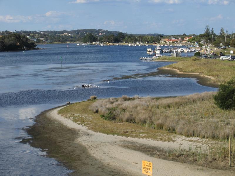 Lakes Entrance - Princes Highway bridge over North Arm: View north-east along North Arm