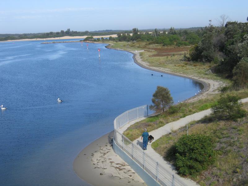 Lakes Entrance - Princes Highway bridge over North Arm: View south-west along North Arm