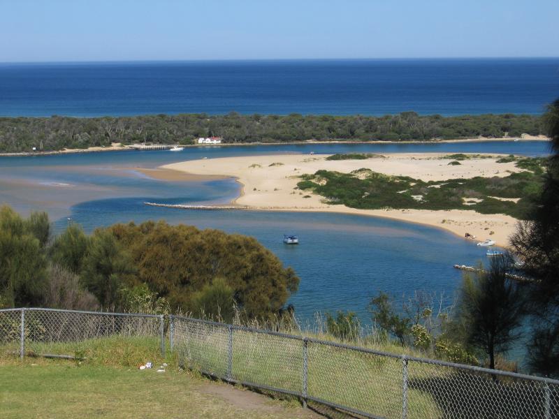 Lakes Entrance - Jemmys Point Lookout, Lookout Road, Kalimna: View south to Rigby Island