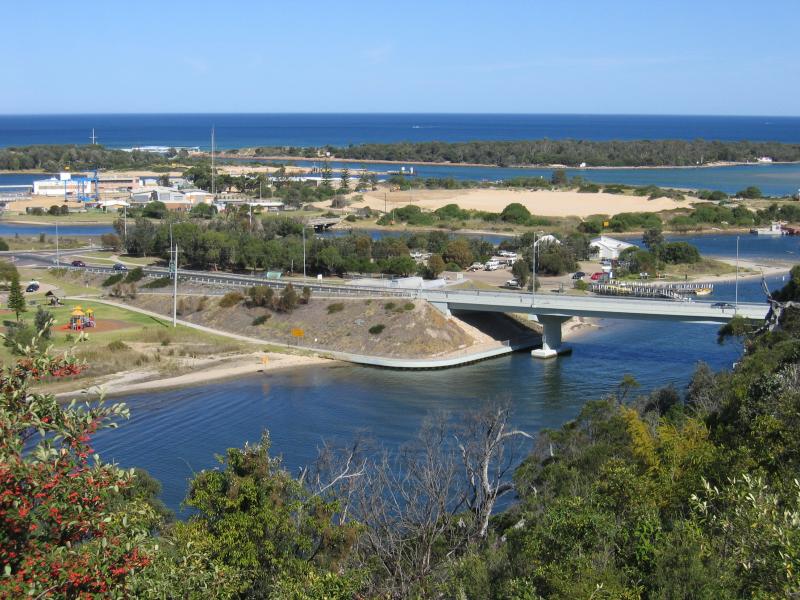 Lakes Entrance - Views from Seaview Parade, Kalimna: View south towards Princes Hwy bridge over North Arm