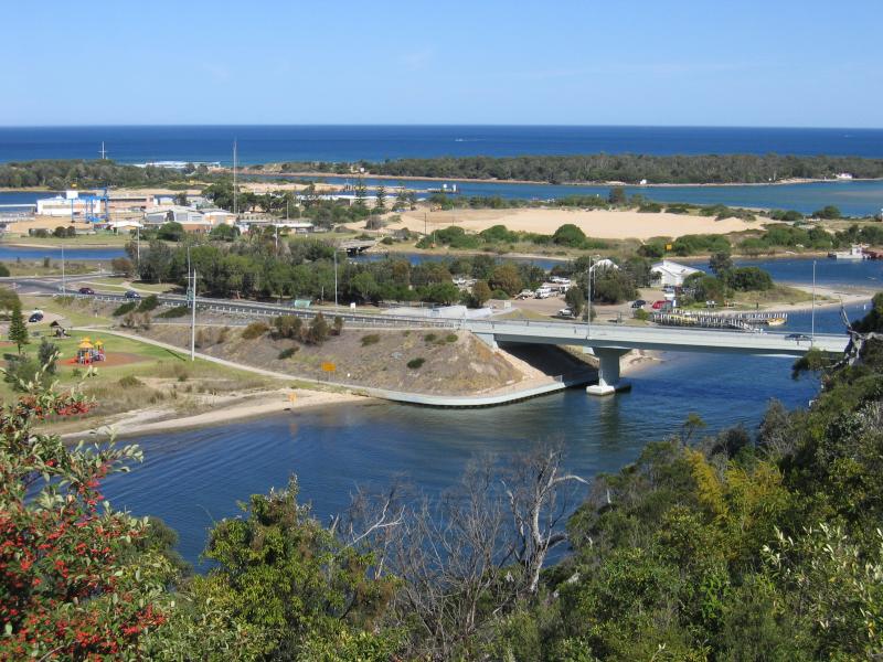 Lakes Entrance - Views from Seaview Parade, Kalimna - View south towards Princes Hwy bridge over North Arm