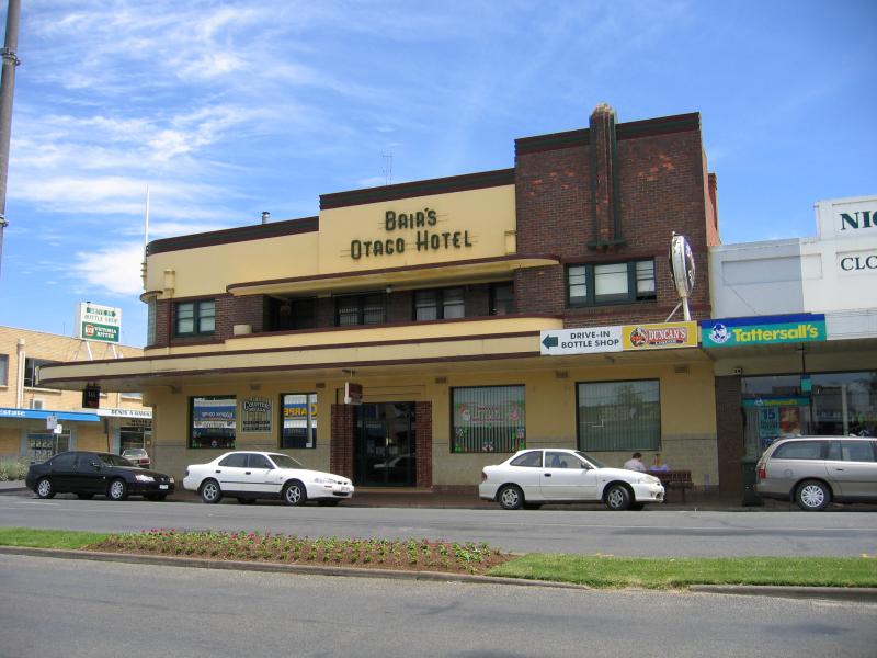 Leongatha - Commercial centre and shops: Bair's Otago Hotel, corner Bair St and Lyon St