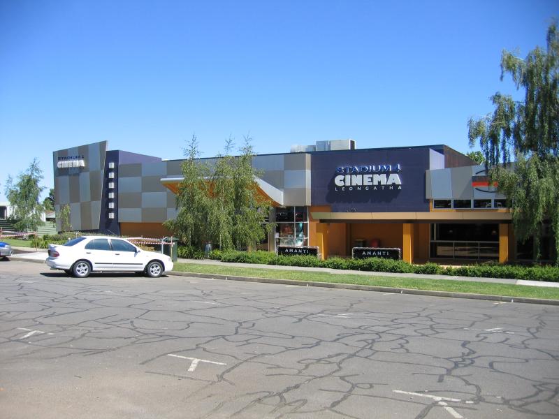 Leongatha - Commercial centre and shops: Cinema, Smith St at Pern La