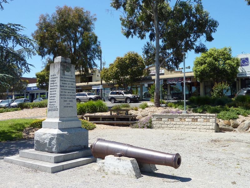Lilydale - Shops and commercial centre, Main Street: War memorial, south side of Main St east of Clarke St