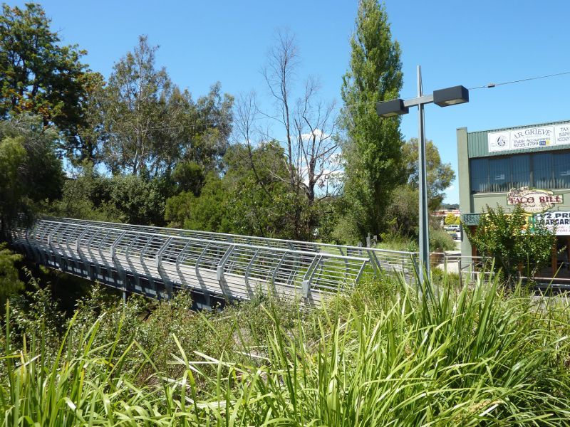 Lilydale - Shops and commercial centre, Main Street: Footbridge over Olinda Creek, south side of Main St