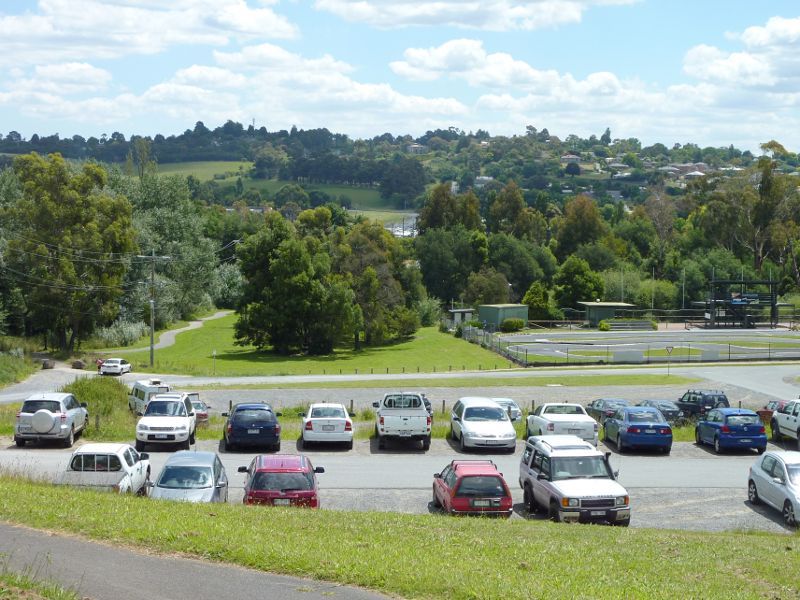 Lilydale - Eyrefield Park, Hardy Street: Westerly view over car park towards model car racing track