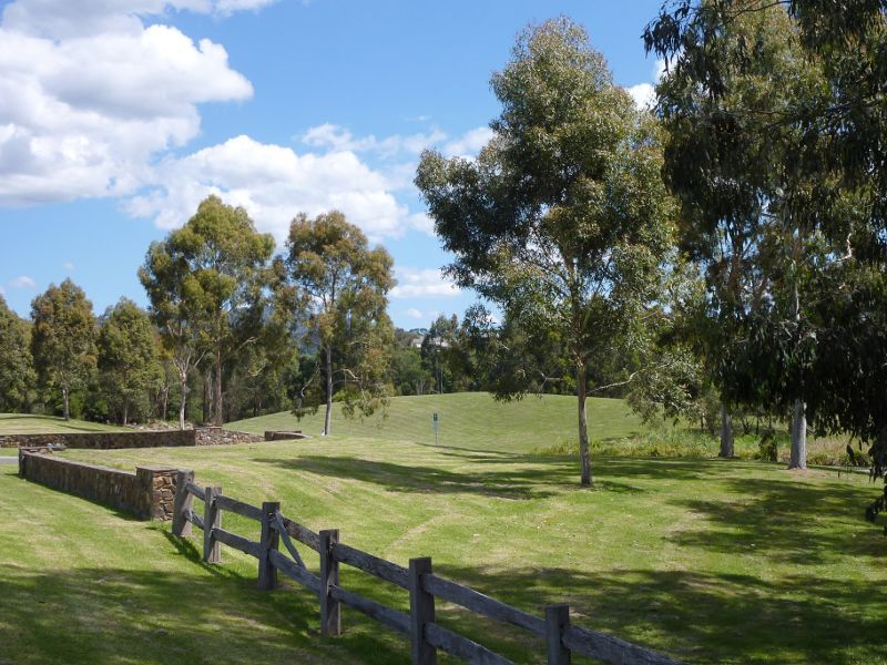 Lilydale - Lillydale Lake Park, Swansea Road: Lawns fronting Swansea Rd at main entrance