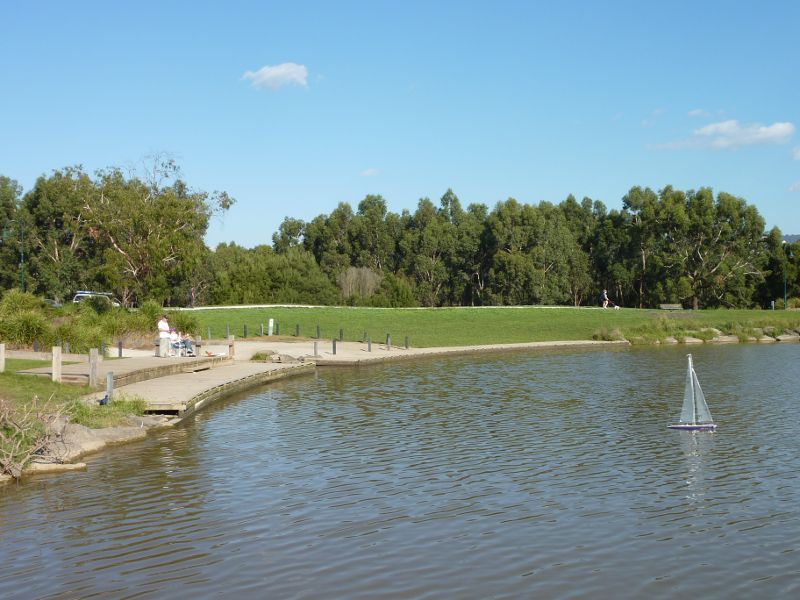 Lilydale - Lillydale Lake Park, Swansea Road: Southerly view from jetty towards boat ramp