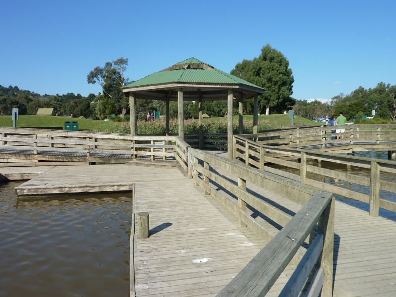 Lilydale - Lillydale Lake Park, Swansea Road: View along jetty back towards shore