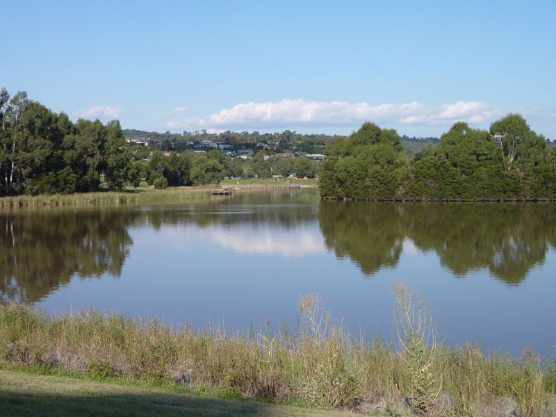 Lilydale - Lillydale Lake Park, Swansea Road: South-easterly view across lake from embankment