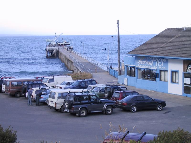 Lorne - Point Grey and jetty: View along jetty from The Pier seafood restaurant & bar