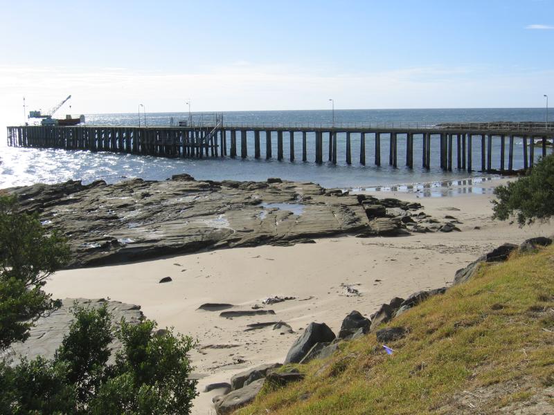 Lorne - Point Grey and jetty: View south along coast towards jetty