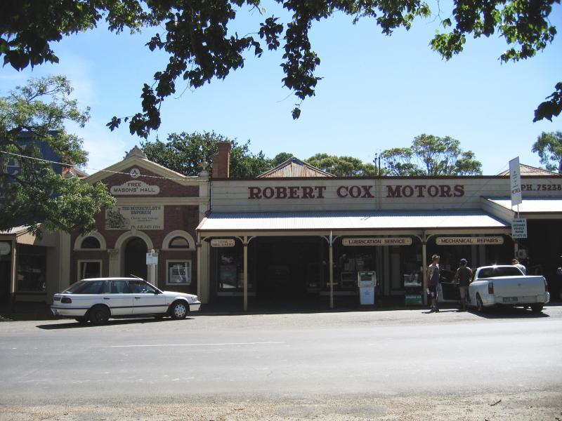 Maldon - Shops and commercial centre, High Street and Main Street: Robert Cox Motors, High St between Main St and Spring St