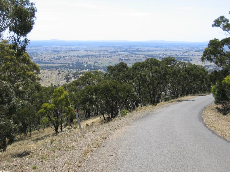 Maldon - Mount Tarrengower and lookout tower: View along Mt Tarrengower Road