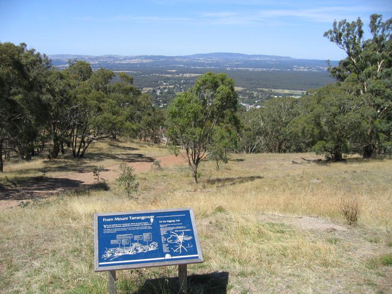 Maldon - Mount Tarrengower and lookout tower: View towards Maldon from car park