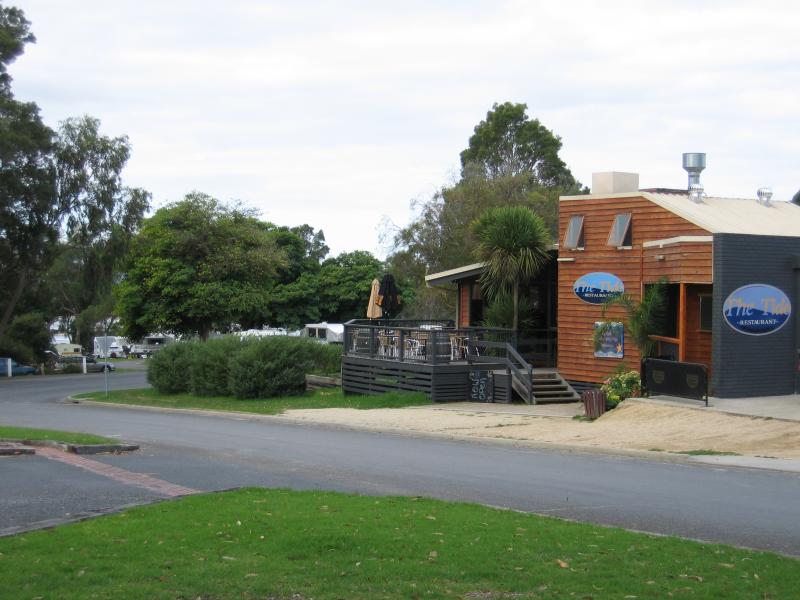 Mallacoota - Shops and commercial centre, Maurice Avenue: The Tide Restaurant, Maurice Av at Allan Dr