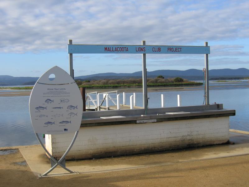 Mallacoota - Mallacoota Wharf, northern end of Buckland Drive: Fish cleaning sinks at Slipway Jetty