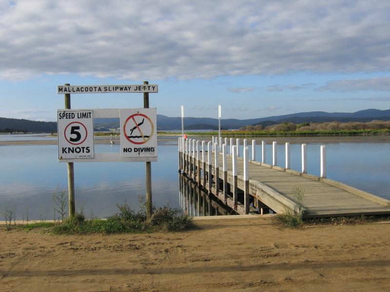 Mallacoota - Mallacoota Wharf, northern end of Buckland Drive: Mallacoota Slipway Jetty