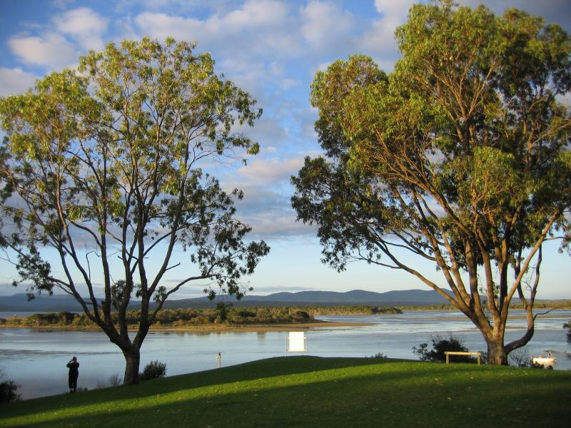 Mallacoota - Captain Stevensons Point, Allan Drive: View across Mallacoota Inlet at Captain Stevensons Point