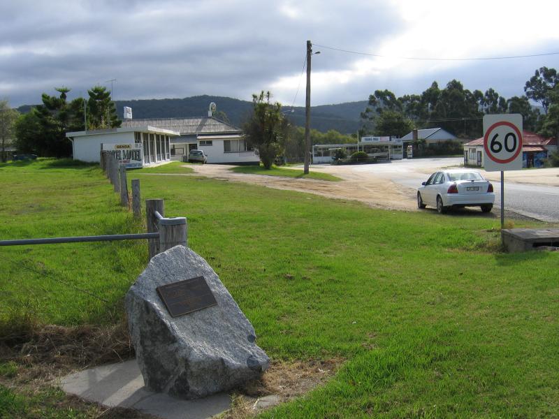 Mallacoota - Genoa and Mallacoota Road: Township of Genoa, viewed from Princes Hwy opposite Mallacoota Rd