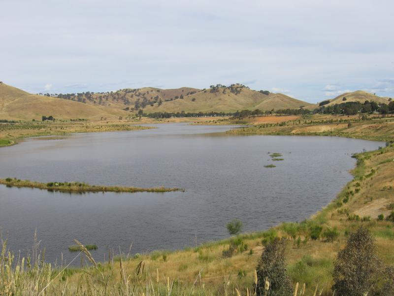 Mansfield - Brankeet Arm, Lake Eildon, Maroondah Highway, near Bonnie Doon: View south along Lake Eildon