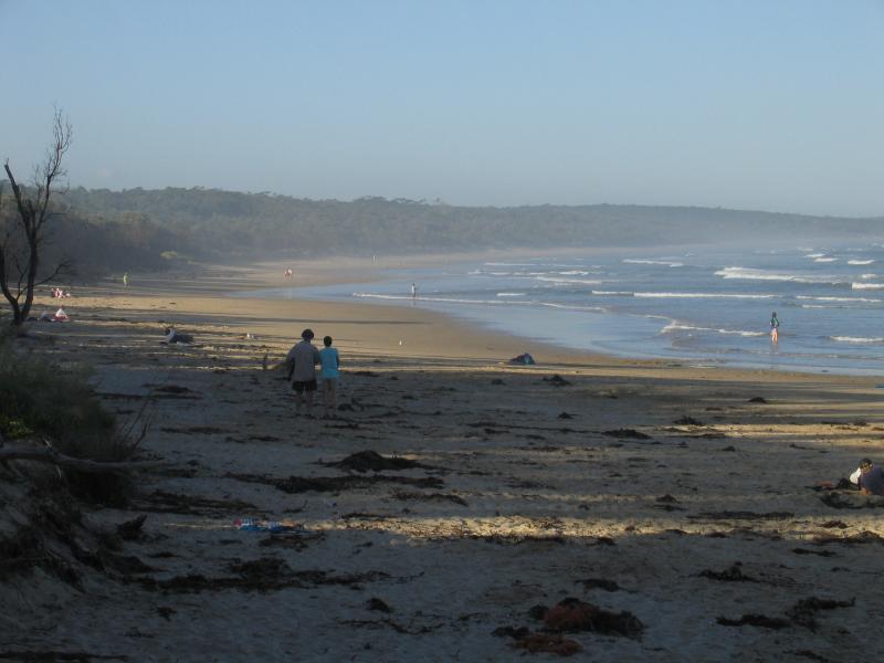 Marlo - East Cape at Cape Conran: View east along beach, north of East Cape