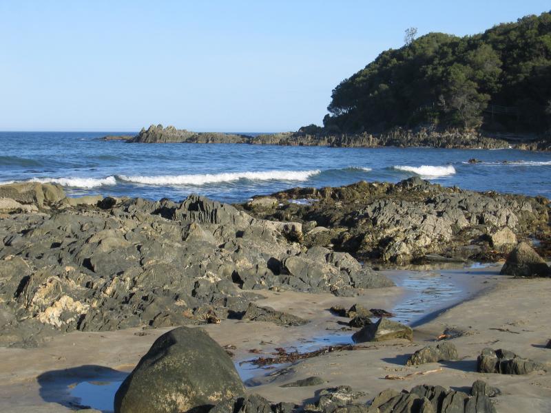 Marlo - East Cape at Cape Conran: View south to the rocky East Cape