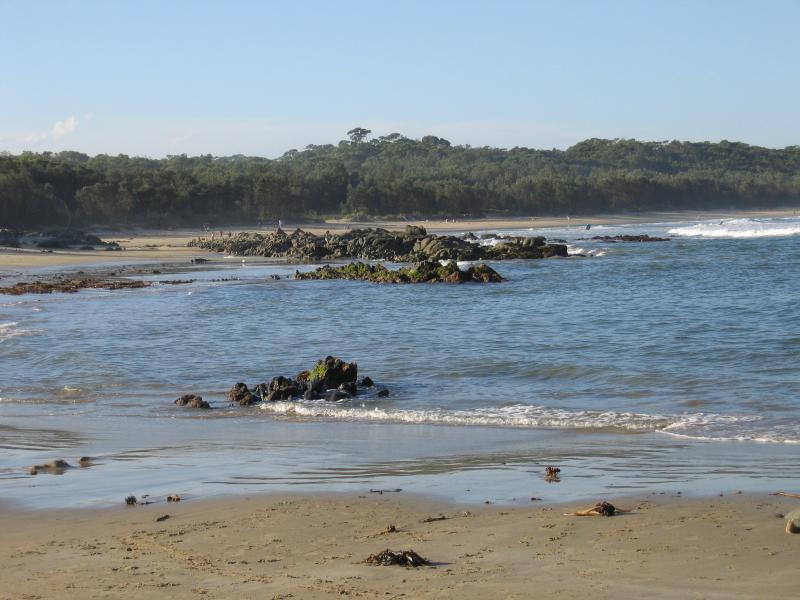 Marlo - East Cape at Cape Conran: View east along beach at East Cape