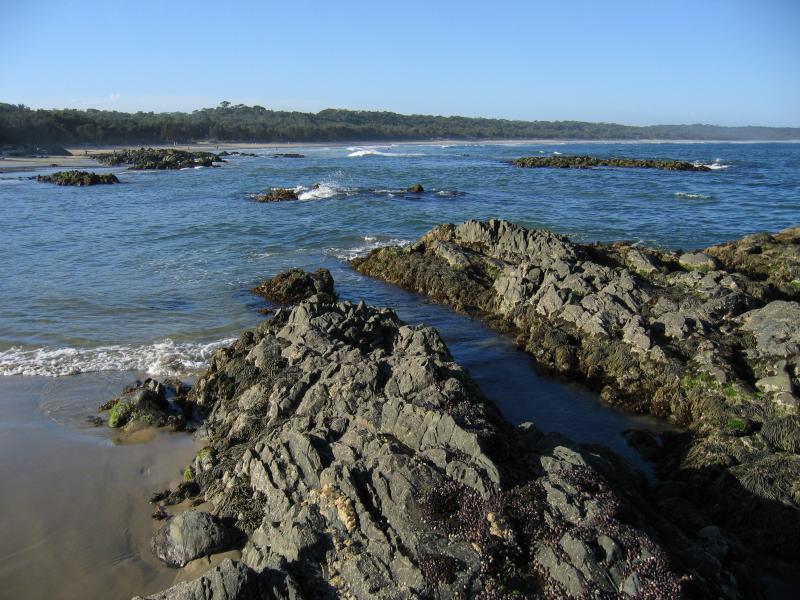 Marlo - East Cape at Cape Conran: Rocks and beach at East Cape