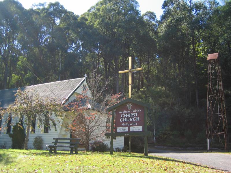 Marysville - (before the fires) Around Marysville: Christ Church, corner Marysville Rd and Woods Point Rd