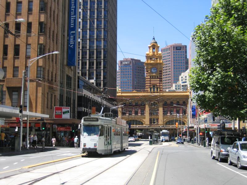 Melbourne CBD - Elizabeth Street: View south along Elizabeth St towards Flinders Lane and Flinders Street Station