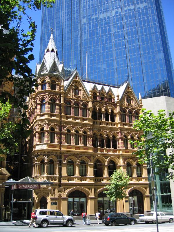 Melbourne CBD - Collins Street: InterContinental Hotel with Rialto Towers in the background