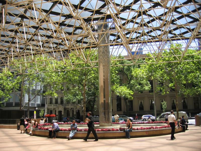 Melbourne CBD - Collins Street: Forecourt of Collins Place, looking out to Collins St