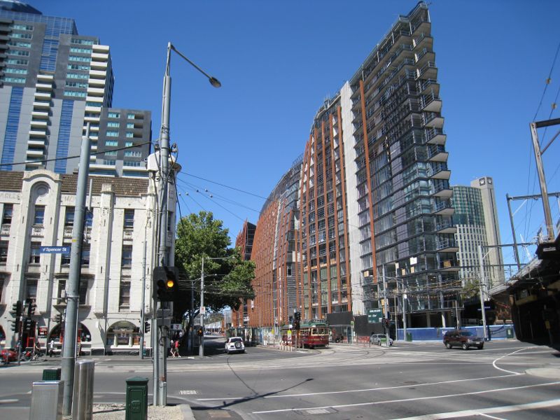 Melbourne CBD - Flinders Street: View east along Flinders St at Spencer St