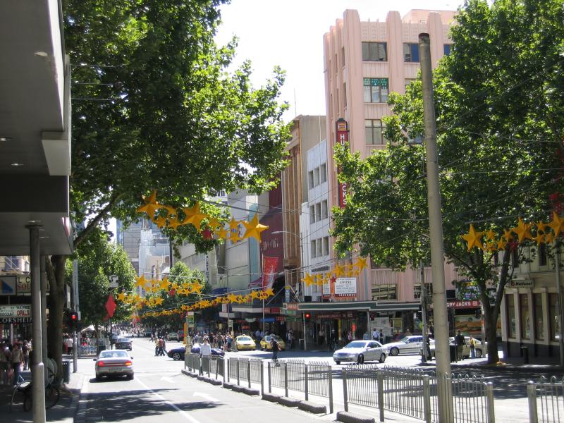 Melbourne CBD - Around the central business district of Melbourne: View west along Bourke St towards Russell St
