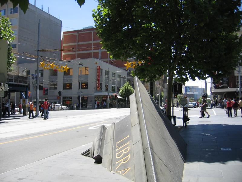 Melbourne CBD - Swanston Street: View north along Swanston St towards La Trobe from State Library St