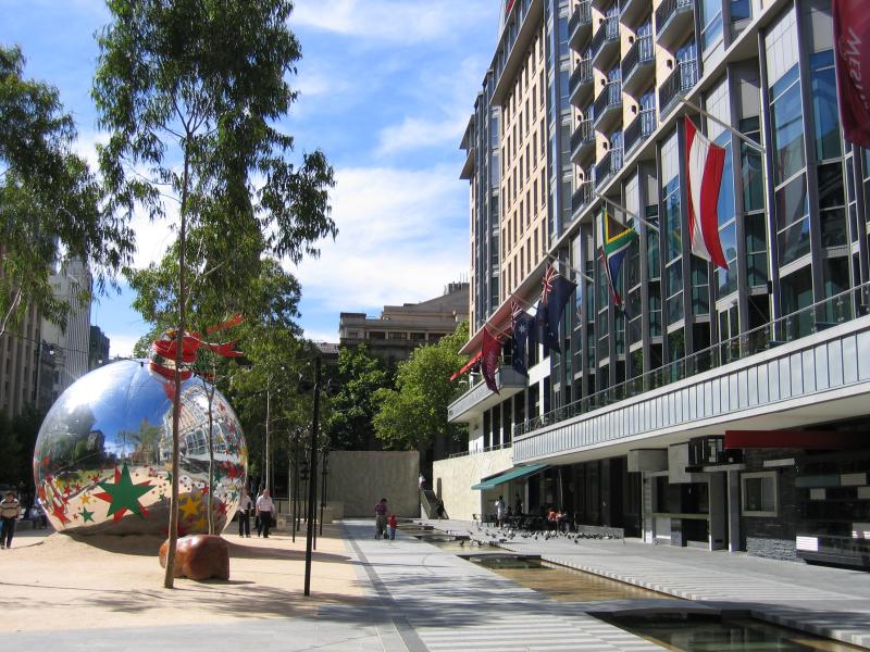 Melbourne CBD - City Square, Swanston Street: View north through City Square